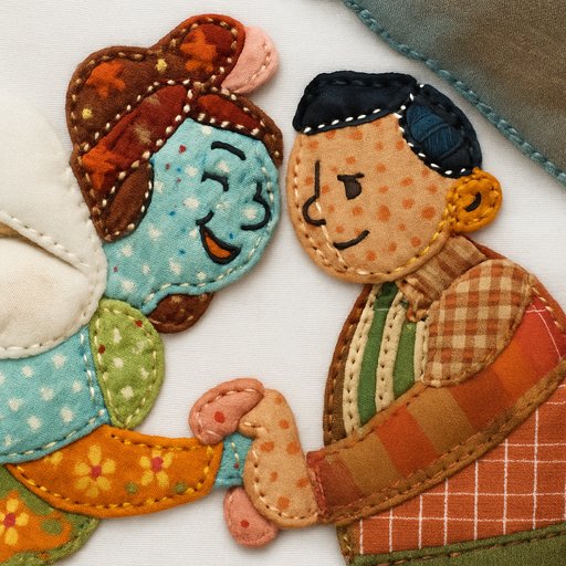 Patchwork/Quilted Couple variant 3