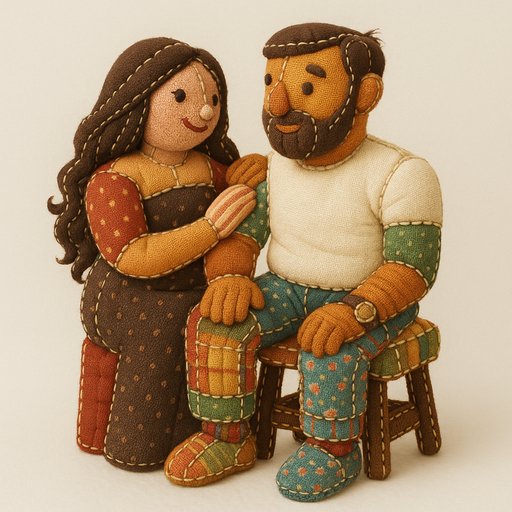 Patchwork/Quilted Couple variant 4