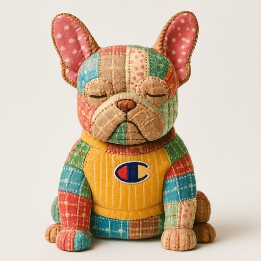 French Bulldog in Patchwork/Quilted style