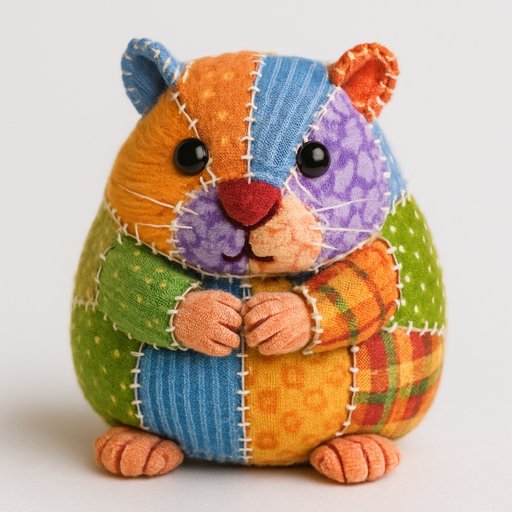 Hamster in Patchwork/Quilted style