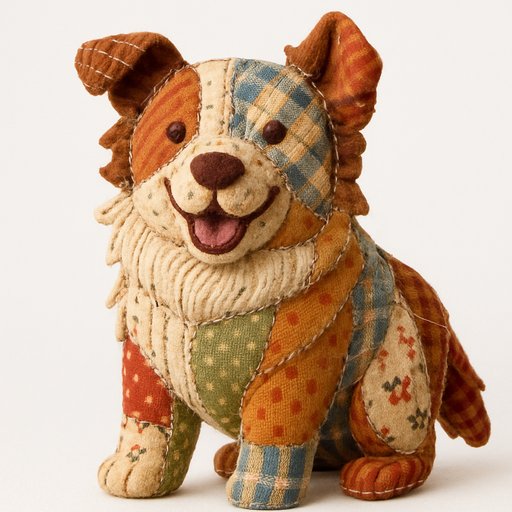 Pomeranian in Patchwork/Quilted style