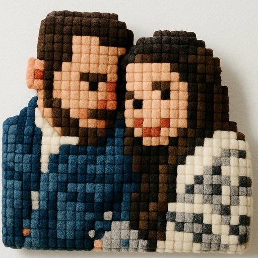 Couple in Pixel/8-Bit style