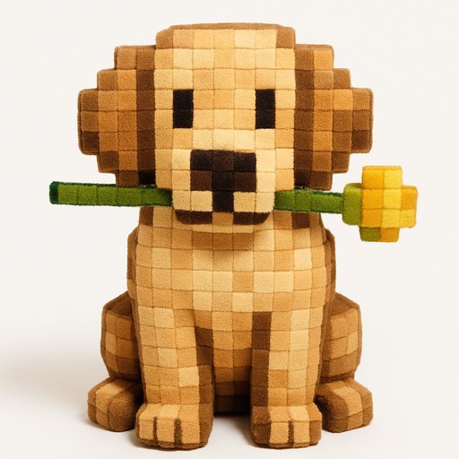 Golden Retriever in Pixel/8-Bit style