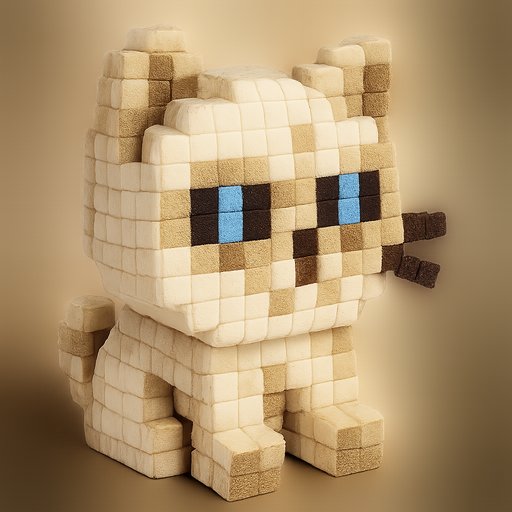 Persian Cat in Pixel/8-Bit style