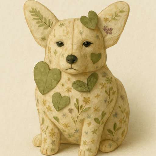 Corgi in Pressed Botanical style