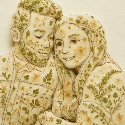 Couple in Pressed Botanical style