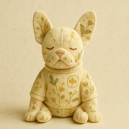French Bulldog in Pressed Botanical style