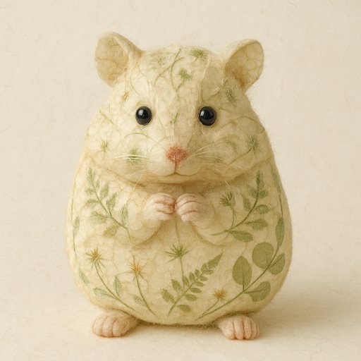 Hamster in Pressed Botanical style