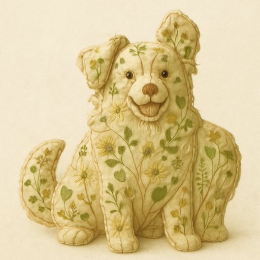 Pomeranian in Pressed Botanical style