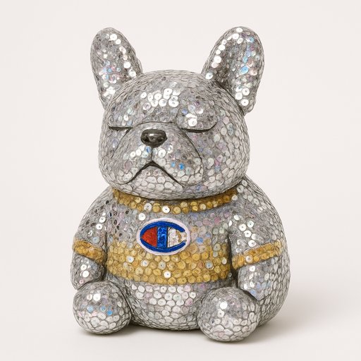 French Bulldog in Sequin/Mermaid Reversible style