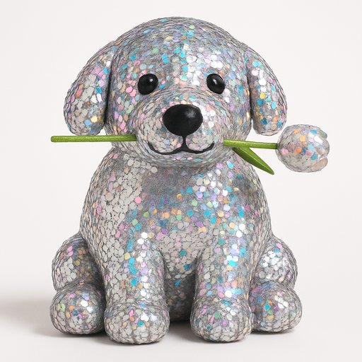 Golden Retriever in Sequin/Mermaid Reversible style