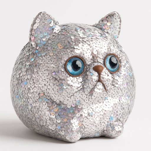 Persian Cat in Sequin/Mermaid Reversible style