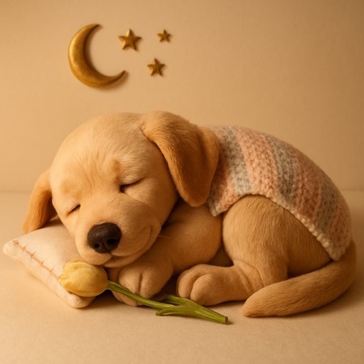 Golden Retriever in Sleepy Dreamer style