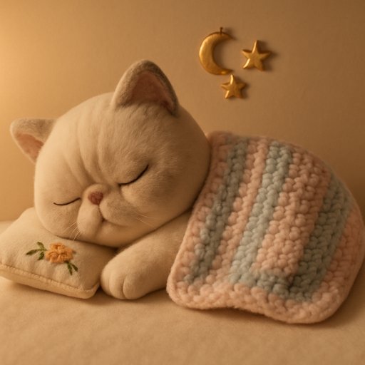 Persian Cat in Sleepy Dreamer style