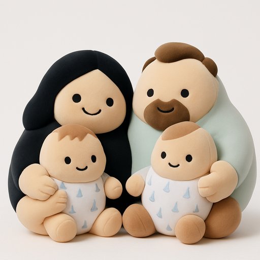 Family in Marshmallow Squishy style