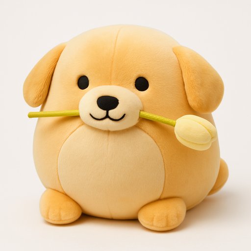 Golden Retriever in Marshmallow Squishy style