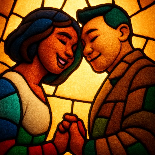 Stained Glass Couple variant 3