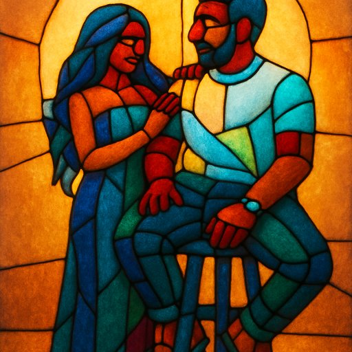 Stained Glass Couple variant 4