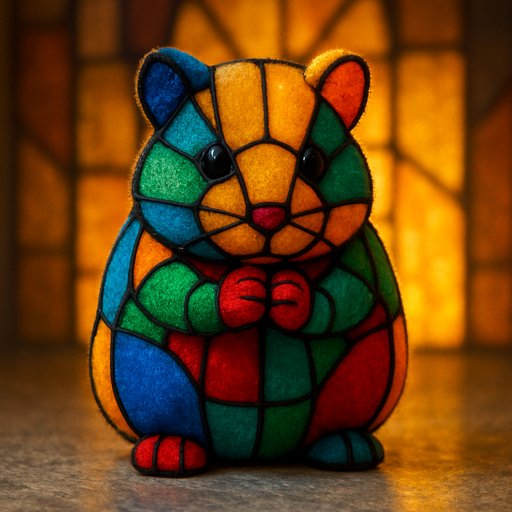 Hamster in Stained Glass style