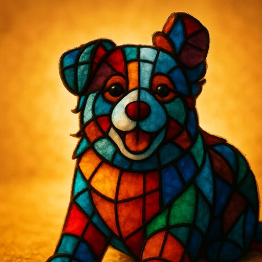 Pomeranian in Stained Glass style