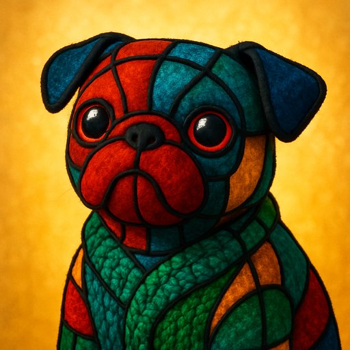 Pug in Stained Glass style