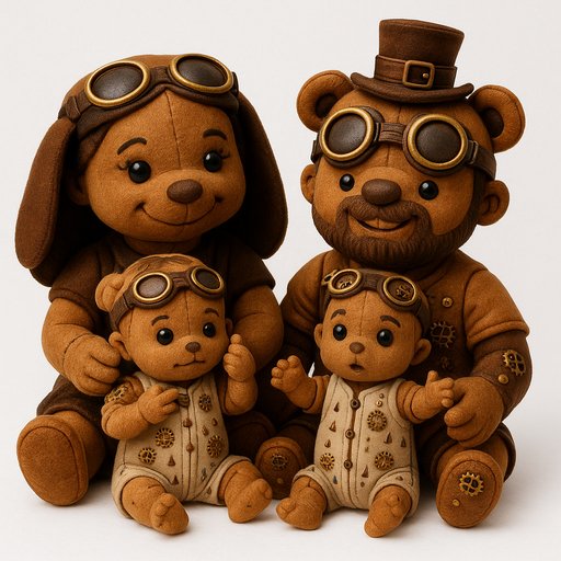 Family in Steampunk style