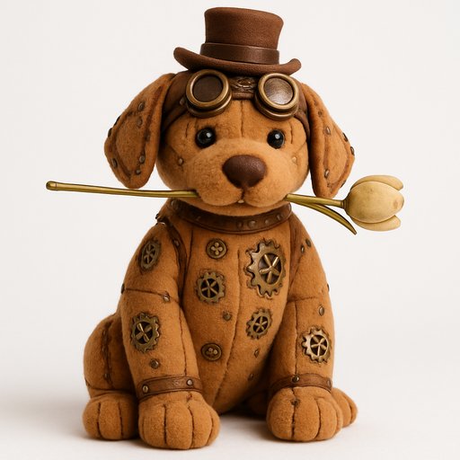 Golden Retriever in Steampunk style