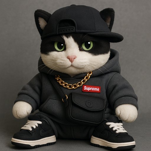 Orange Tabby Cat in Streetwear/Hypebeast style