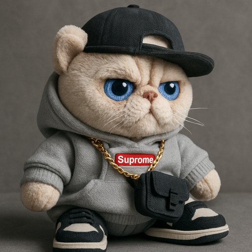 Persian Cat in Streetwear/Hypebeast style
