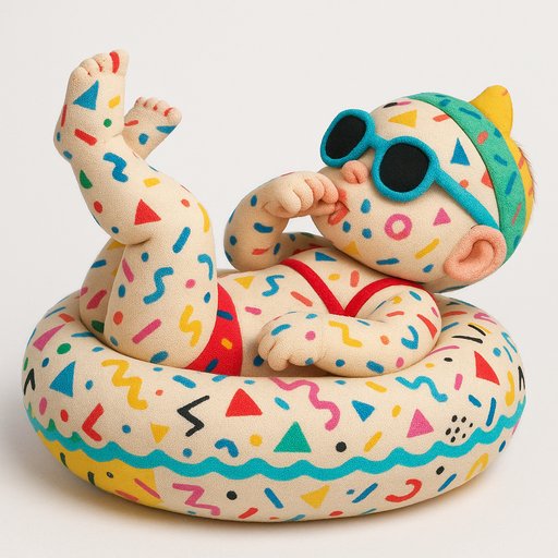 Baby in Terrazzo/Memphis style