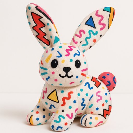 Bunny Terrazzo/Memphis plushy toy