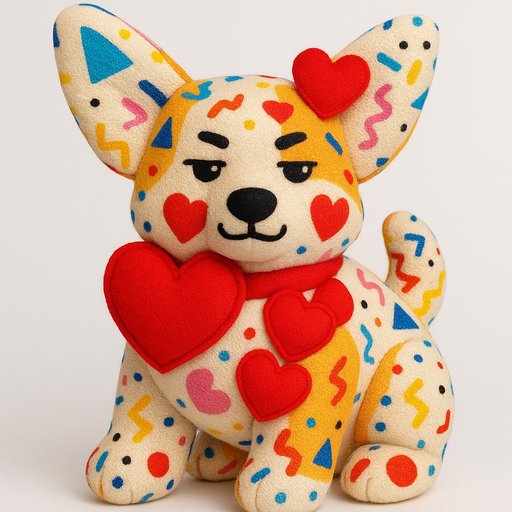 Corgi Terrazzo/Memphis plushy toy