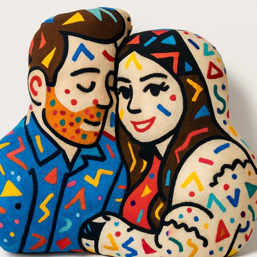 Couple Terrazzo/Memphis plushy toy
