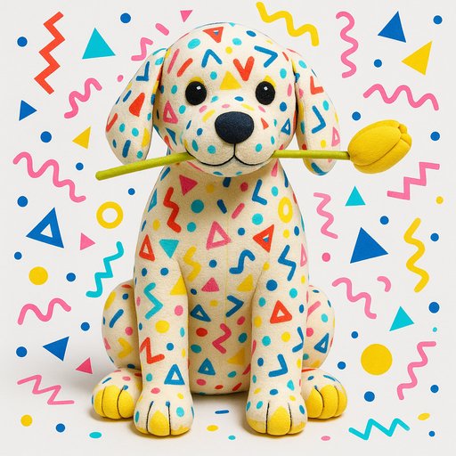 Golden Retriever Terrazzo/Memphis plushy toy