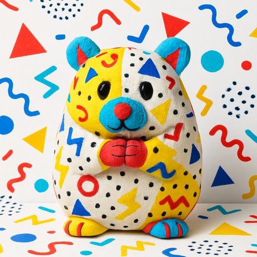 Hamster Terrazzo/Memphis plushy toy