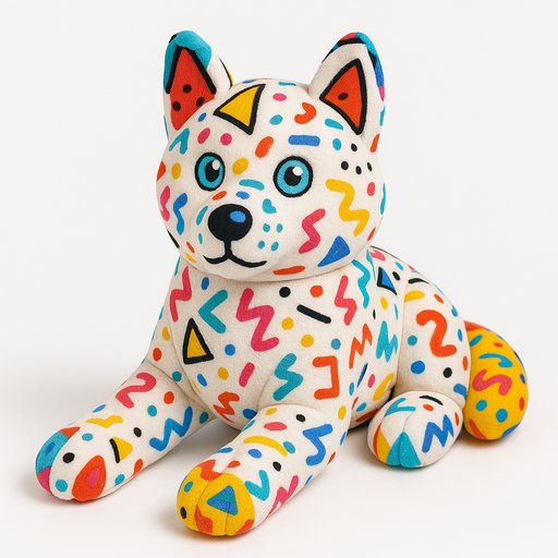 Husky Terrazzo/Memphis plushy toy