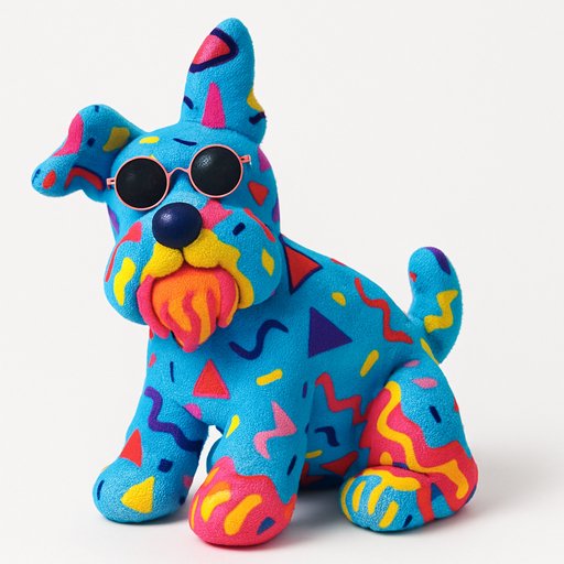 Labrador Terrazzo/Memphis plushy toy