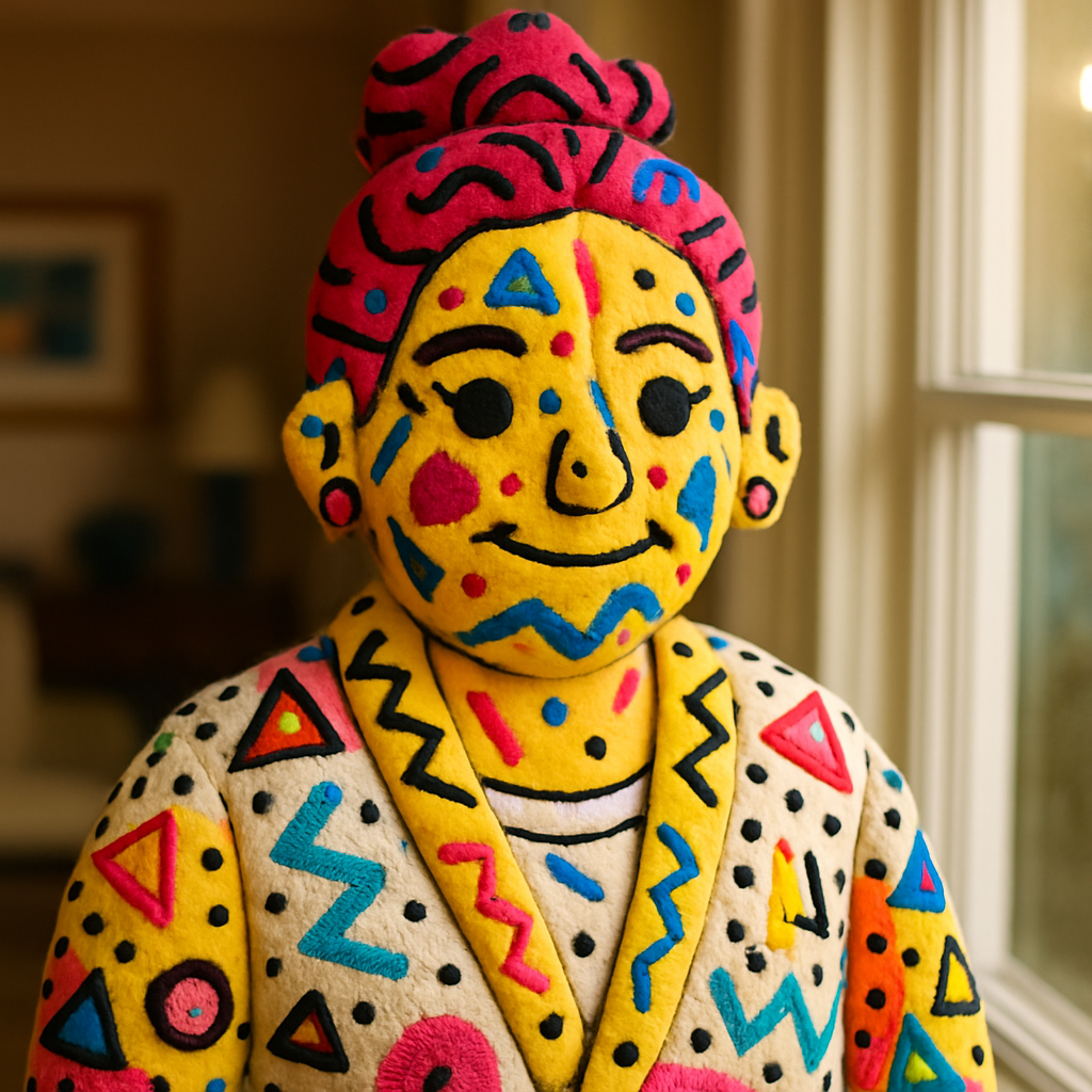 Terrazzo/Memphis plushy style example