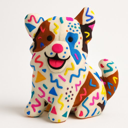 Pomeranian in Terrazzo/Memphis style