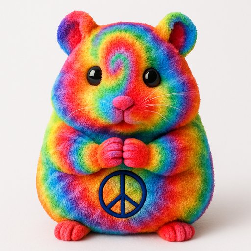 Hamster in Tie-Dye style
