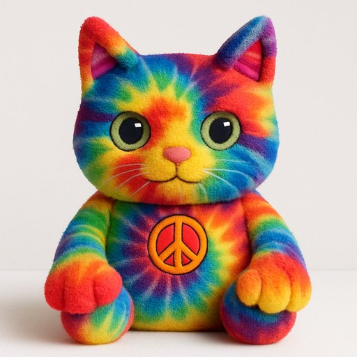 Orange Tabby Cat in Tie-Dye style