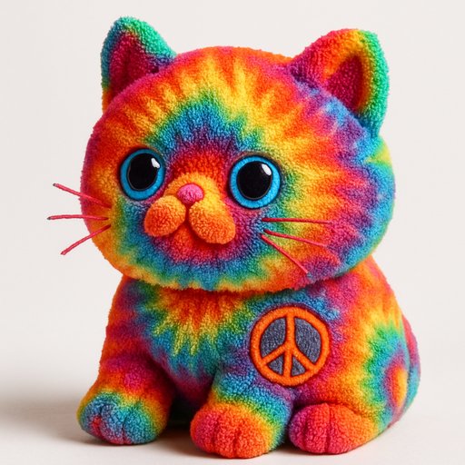 Persian Cat in Tie-Dye style