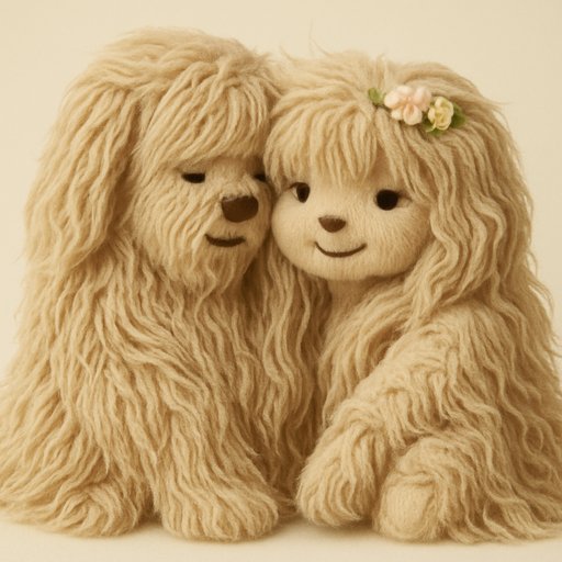 Couple Ultra-Fluffy Long-Shaggy plushy toy