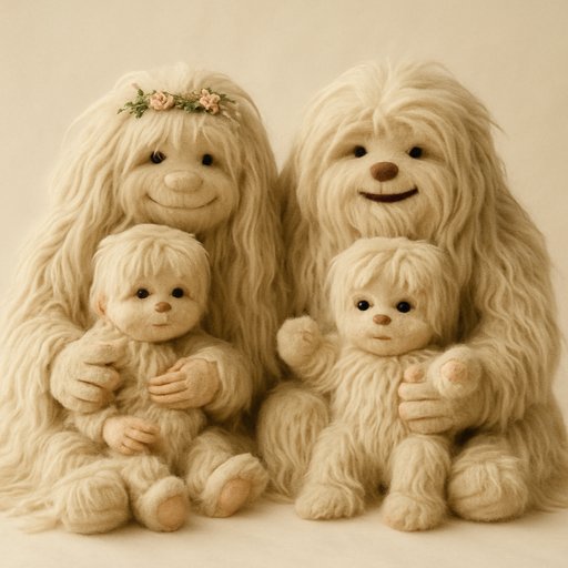 Family Ultra-Fluffy Long-Shaggy plushy toy