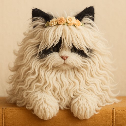 Orange Tabby Cat in Ultra-Fluffy Long-Shaggy style