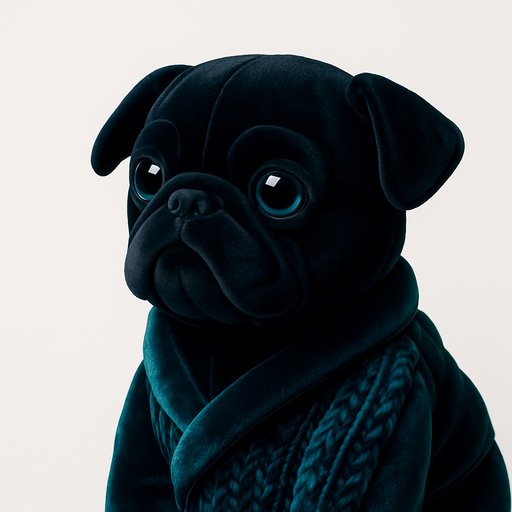Pug in Velvet/Smooth style
