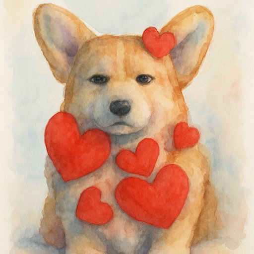 Corgi Watercolor plushy toy