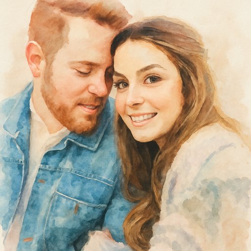 Couple Watercolor plushy toy