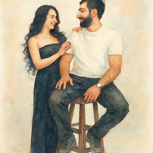 Watercolor Couple variant 4