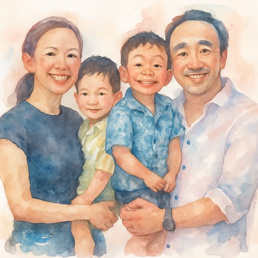 Watercolor Family variant 3